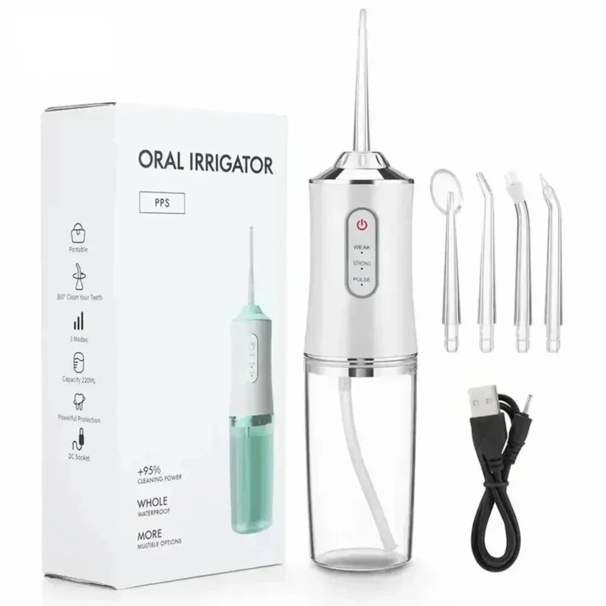 Oral Irrigator Portable Dental Water Flosser USB Rechargeable