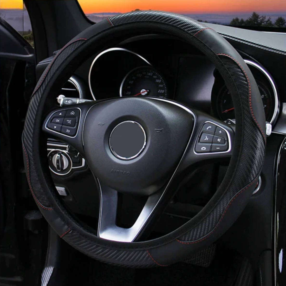 Breathable Leather Steering Wheel Cover