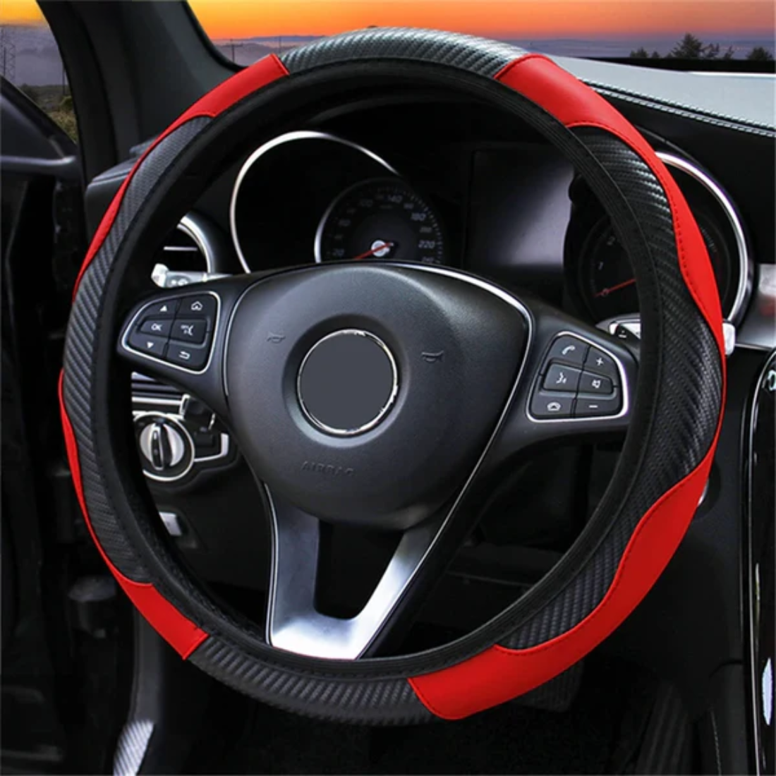 Breathable Leather Steering Wheel Cover