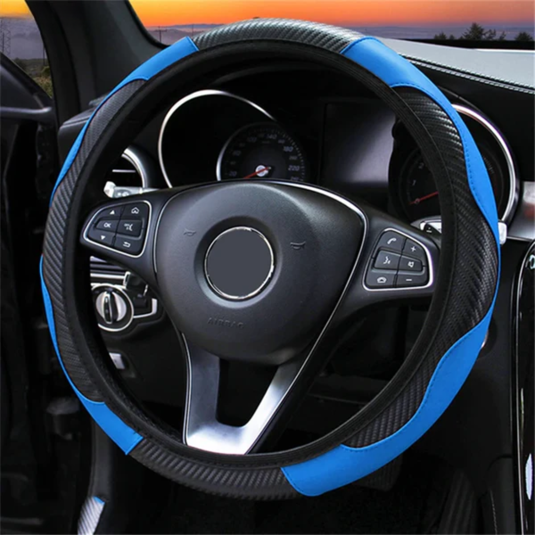 Breathable Leather Steering Wheel Cover