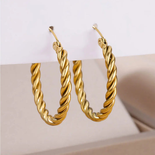 Vintage Twist Hoop Earrings