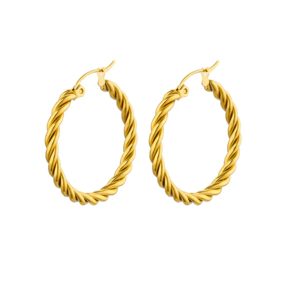 Vintage Twist Hoop Earrings