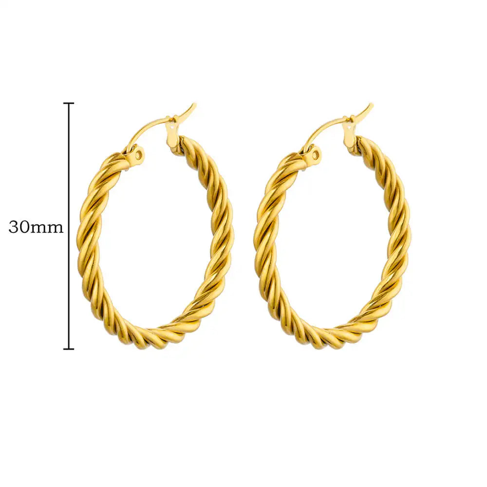 Vintage Twist Hoop Earrings